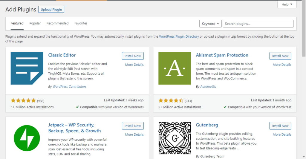 WP Plugin Interface